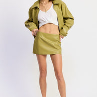 CROPPED JACKET WITH COLLAR AND ZIPPER-Emory Park-[option4]-[option5]-[option6]-[option7]-[option8]-Shop-Boutique-Clothing-for-Women-Online