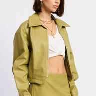 CROPPED JACKET WITH COLLAR AND ZIPPER-Emory Park-[option4]-[option5]-[option6]-[option7]-[option8]-Shop-Boutique-Clothing-for-Women-Online