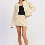 NOVELTY MACRAME CROPPED JACKET-Emory Park-[option4]-[option5]-[option6]-[option7]-[option8]-Shop-Boutique-Clothing-for-Women-Online