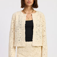 NOVELTY MACRAME CROPPED JACKET-Emory Park-[option4]-[option5]-[option6]-[option7]-[option8]-Shop-Boutique-Clothing-for-Women-Online