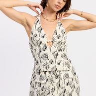 BEADED CUTOUT HALTER TOP-Emory Park-IVORY BLACK-S-[option4]-[option5]-[option6]-[option7]-[option8]-Shop-Boutique-Clothing-for-Women-Online