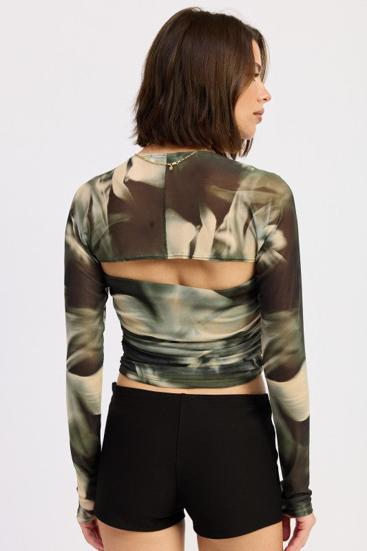PRINTED MUSH TUBE TOP WITH DETACHABLE SHRUG-Emory Park-[option4]-[option5]-[option6]-[option7]-[option8]-Shop-Boutique-Clothing-for-Women-Online
