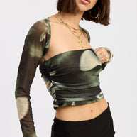 PRINTED MUSH TUBE TOP WITH DETACHABLE SHRUG-Emory Park-[option4]-[option5]-[option6]-[option7]-[option8]-Shop-Boutique-Clothing-for-Women-Online