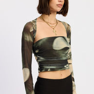 PRINTED MUSH TUBE TOP WITH DETACHABLE SHRUG-Emory Park-[option4]-[option5]-[option6]-[option7]-[option8]-Shop-Boutique-Clothing-for-Women-Online