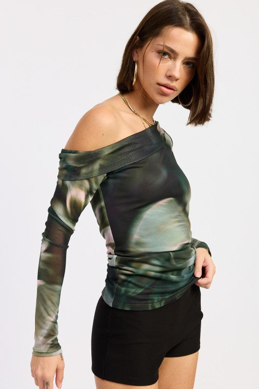 ASYMMETRICAL OFF SHOULDER MESH TOP-Emory Park-[option4]-[option5]-[option6]-[option7]-[option8]-Shop-Boutique-Clothing-for-Women-Online