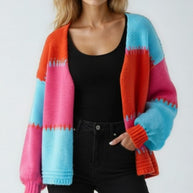 Women's Color-Block Knit Cardigan-Miss Sparkling-[option4]-[option5]-[option6]-[option7]-[option8]-Shop-Boutique-Clothing-for-Women-Online