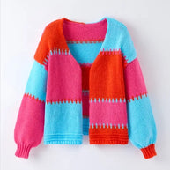 Women's Color-Block Knit Cardigan-Miss Sparkling-[option4]-[option5]-[option6]-[option7]-[option8]-Shop-Boutique-Clothing-for-Women-Online