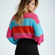 Women's Color-Block Knit Cardigan-Miss Sparkling-[option4]-[option5]-[option6]-[option7]-[option8]-Shop-Boutique-Clothing-for-Women-Online