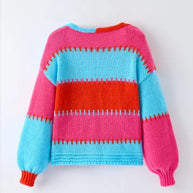 Women's Color-Block Knit Cardigan-Miss Sparkling-[option4]-[option5]-[option6]-[option7]-[option8]-Shop-Boutique-Clothing-for-Women-Online