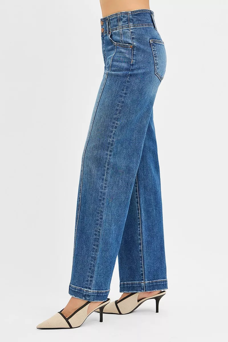RISEN Mid Rise Fit Wide Baggy Jeans-Jeans-Trendsi-[option4]-[option5]-[option6]-[option7]-[option8]-Shop-Boutique-Clothing-for-Women-Online