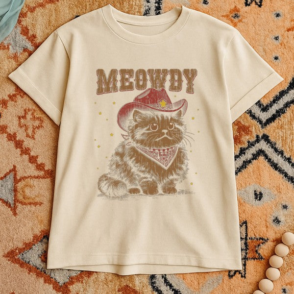 MEOWDY Cowboy Kitten Graphic T-Shirt-LaLaSista-[option4]-[option5]-[option6]-[option7]-[option8]-Shop-Boutique-Clothing-for-Women-Online