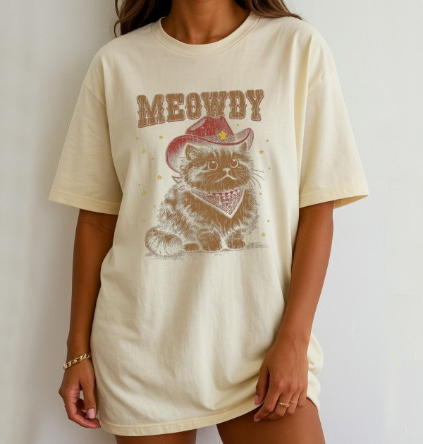 MEOWDY Cowboy Kitten Graphic T-Shirt-LaLaSista-[option4]-[option5]-[option6]-[option7]-[option8]-Shop-Boutique-Clothing-for-Women-Online