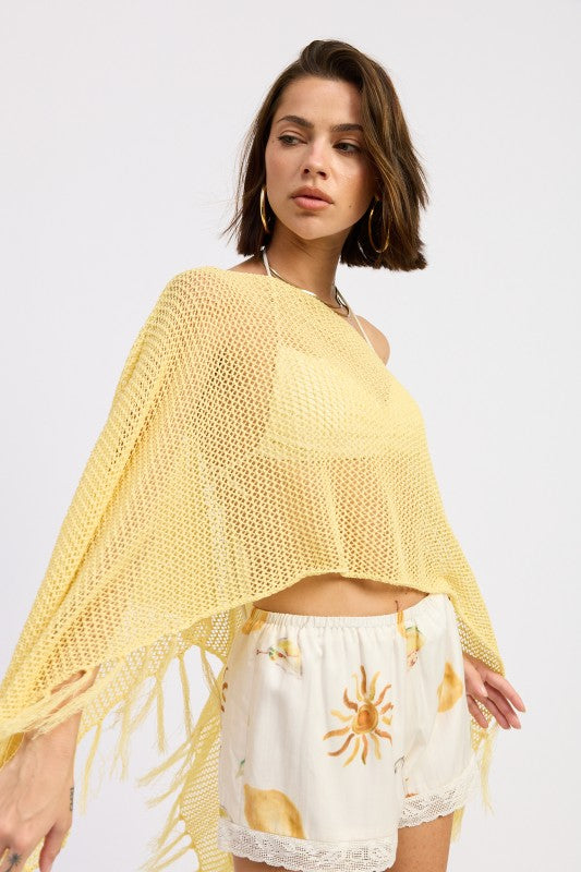 FRINGE HEM PONCHO TOP-Emory Park-[option4]-[option5]-[option6]-[option7]-[option8]-Shop-Boutique-Clothing-for-Women-Online