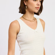 V NECK SLEEVELESS RIB TANK TOP-Emory Park-[option4]-[option5]-[option6]-[option7]-[option8]-Shop-Boutique-Clothing-for-Women-Online