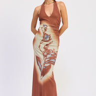 PRINTED MAXI HALTER DRESS WITH NECK TIE-Emory Park-[option4]-[option5]-[option6]-[option7]-[option8]-Shop-Boutique-Clothing-for-Women-Online