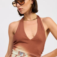 PRINTED MAXI HALTER DRESS WITH NECK TIE-Emory Park-[option4]-[option5]-[option6]-[option7]-[option8]-Shop-Boutique-Clothing-for-Women-Online