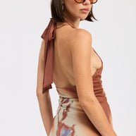 PRINTED MAXI HALTER DRESS WITH NECK TIE-Emory Park-[option4]-[option5]-[option6]-[option7]-[option8]-Shop-Boutique-Clothing-for-Women-Online