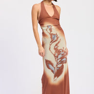 PRINTED MAXI HALTER DRESS WITH NECK TIE-Emory Park-[option4]-[option5]-[option6]-[option7]-[option8]-Shop-Boutique-Clothing-for-Women-Online