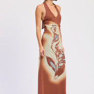 PRINTED MAXI HALTER DRESS WITH NECK TIE-Emory Park-[option4]-[option5]-[option6]-[option7]-[option8]-Shop-Boutique-Clothing-for-Women-Online