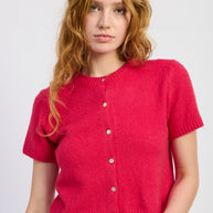 SHORT SLEEVE BUTTON UP CARDIGAN-Emory Park-[option4]-[option5]-[option6]-[option7]-[option8]-Shop-Boutique-Clothing-for-Women-Online