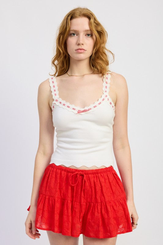 CROCHET STRAP SCALLOPED TANK TOP-Emory Park-[option4]-[option5]-[option6]-[option7]-[option8]-Shop-Boutique-Clothing-for-Women-Online