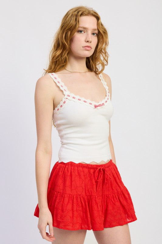 CROCHET STRAP SCALLOPED TANK TOP-Emory Park-[option4]-[option5]-[option6]-[option7]-[option8]-Shop-Boutique-Clothing-for-Women-Online