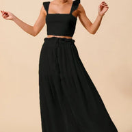 SO ME Smocked Top and Flowy Maxi Skirt Set-Sets-Trendsi-[option4]-[option5]-[option6]-[option7]-[option8]-Shop-Boutique-Clothing-for-Women-Online