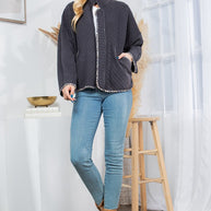 Quilt Jacket with Pockets-Orange Farm Clothing-[option4]-[option5]-[option6]-[option7]-[option8]-Shop-Boutique-Clothing-for-Women-Online