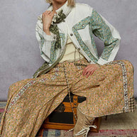 POL Button Down Patchwork Denim Jacket with Floral Print Details-Coats & Jackets-Trendsi-[option4]-[option5]-[option6]-[option7]-[option8]-Shop-Boutique-Clothing-for-Women-Online