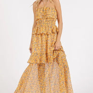 Mittoshop Ruffled Smocked Floral Halter Neck Maxi Dress-Dresses-Trendsi-[option4]-[option5]-[option6]-[option7]-[option8]-Shop-Boutique-Clothing-for-Women-Online
