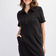 Casual Short Sleeve Dress in Black-Womens-Ave Shops-[option4]-[option5]-[option6]-[option7]-[option8]-Shop-Boutique-Clothing-for-Women-Online