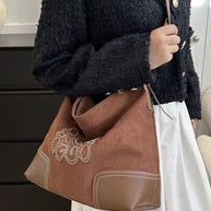 Suede Patch Adjustable Strap Tote Bag-Bags-Trendsi-[option4]-[option5]-[option6]-[option7]-[option8]-Shop-Boutique-Clothing-for-Women-Online