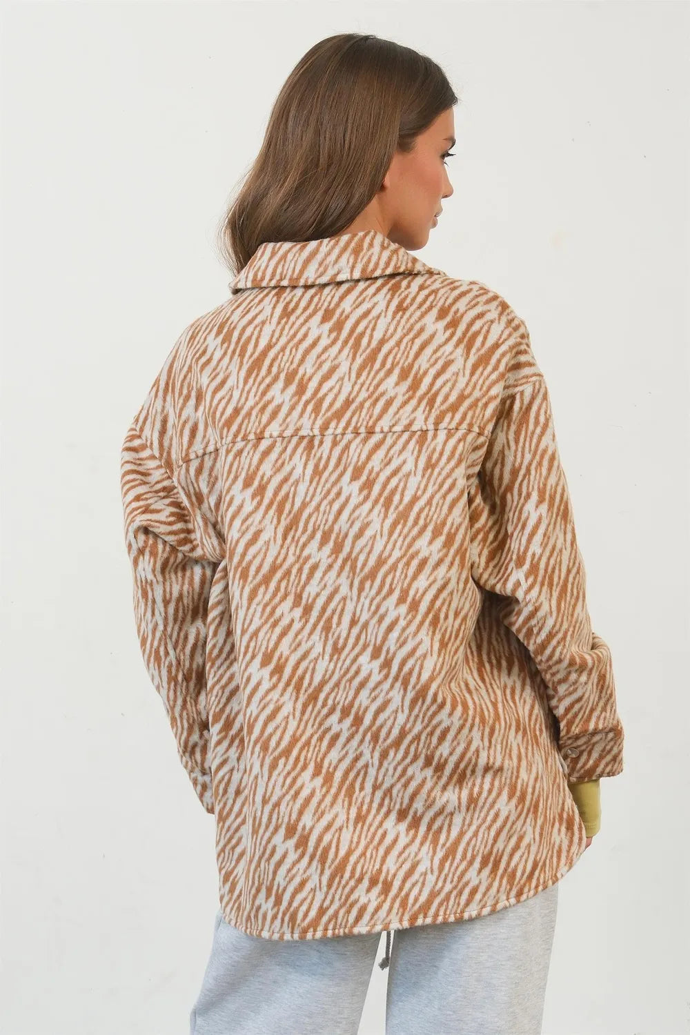 HYFVE Zebra Print Snap Down Long Sleeve Shacket-Jacket-Trendsi-[option4]-[option5]-[option6]-[option7]-[option8]-Shop-Boutique-Clothing-for-Women-Online