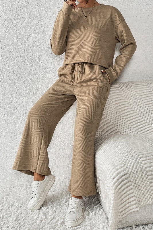 Textured Top and Pants Set-JUNIPER BLVD-[option4]-[option5]-[option6]-[option7]-[option8]-Shop-Boutique-Clothing-for-Women-Online