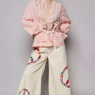 POL Exposed Seam Button Down Hooded Jacket with Lace Detail-Jacket-Trendsi-[option4]-[option5]-[option6]-[option7]-[option8]-Shop-Boutique-Clothing-for-Women-Online