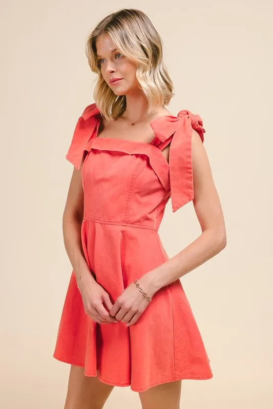 SO ME Fit and Flare Washed Gameday Dress-Dresses-Trendsi-[option4]-[option5]-[option6]-[option7]-[option8]-Shop-Boutique-Clothing-for-Women-Online