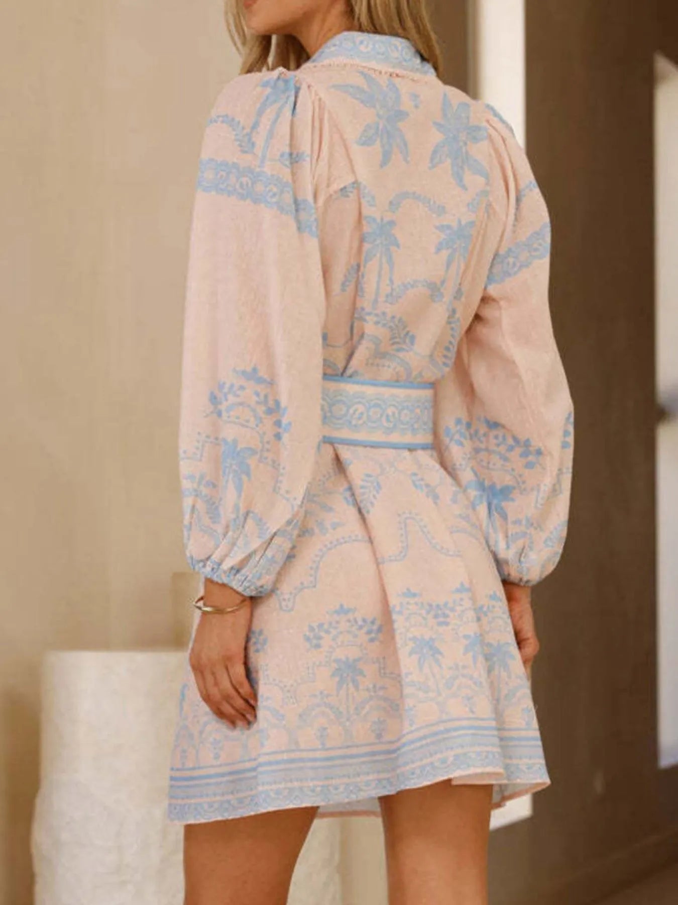 Printed Button Down Shirt Dress with Belt-Dresses-Trendsi-[option4]-[option5]-[option6]-[option7]-[option8]-Shop-Boutique-Clothing-for-Women-Online