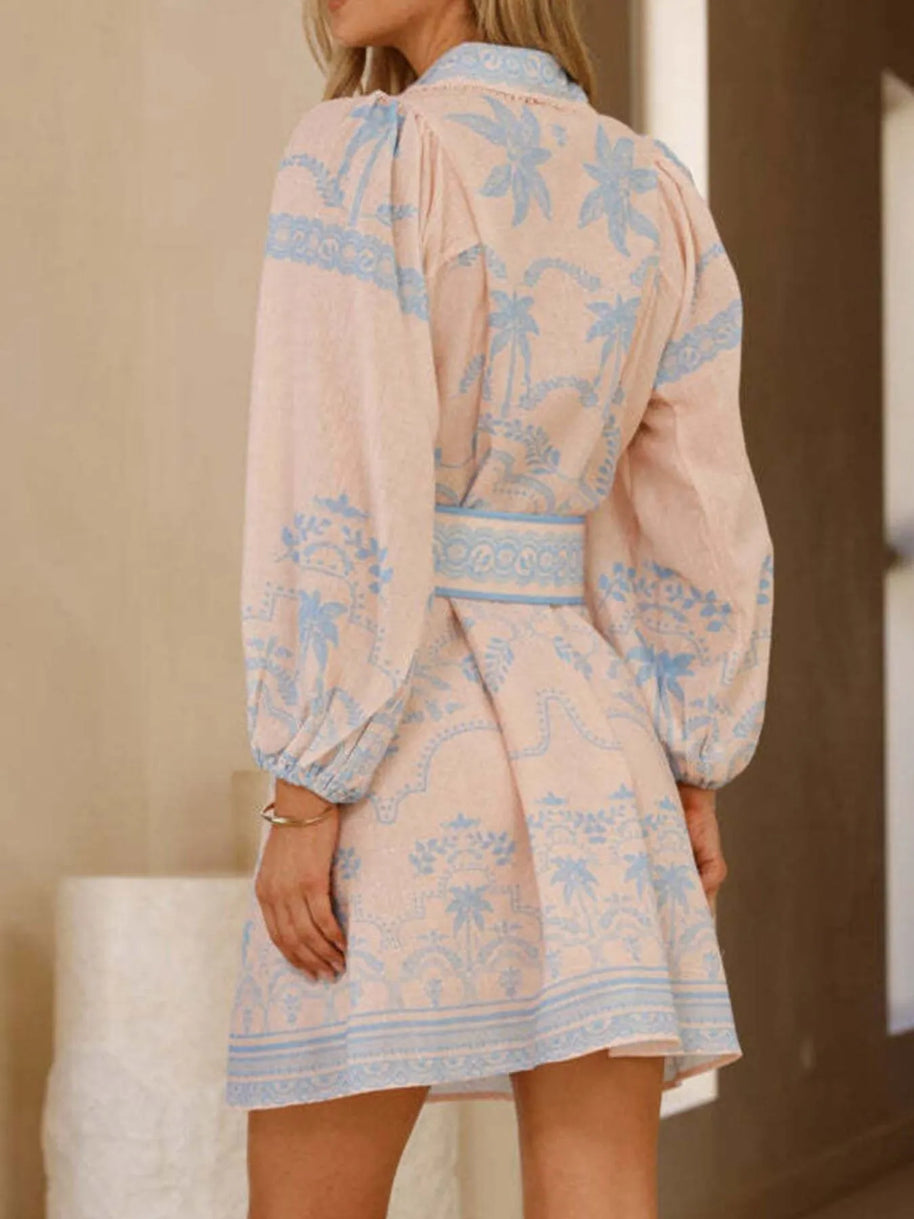 Printed Button Down Shirt Dress with Belt-Dresses-Trendsi-[option4]-[option5]-[option6]-[option7]-[option8]-Shop-Boutique-Clothing-for-Women-Online