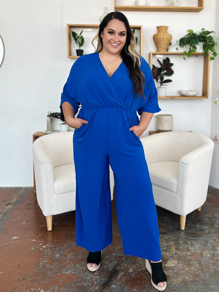 Double Take Half Sleeve Wide Leg Jumpsuit-Trendsi-Royal Blue-S-[option4]-[option5]-[option6]-[option7]-[option8]-Shop-Boutique-Clothing-for-Women-Online