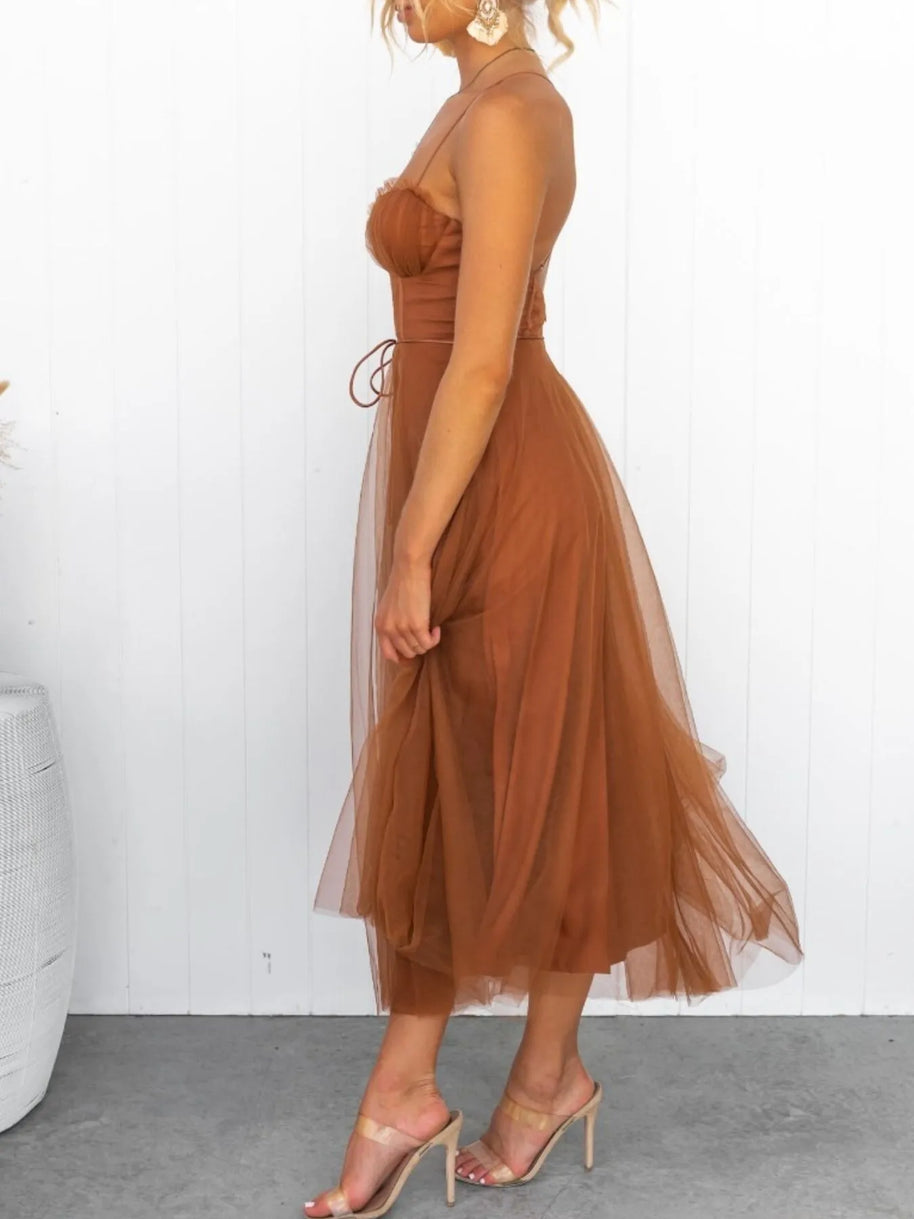 Sweetheart Neck Tulle Midi Dress-Dresses-Trendsi-[option4]-[option5]-[option6]-[option7]-[option8]-Shop-Boutique-Clothing-for-Women-Online