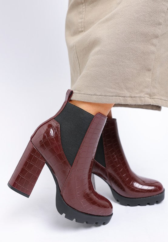 Foxy Faux Leather Croc Chelsea Boots-Rag Company-[option4]-[option5]-[option6]-[option7]-[option8]-Shop-Boutique-Clothing-for-Women-Online
