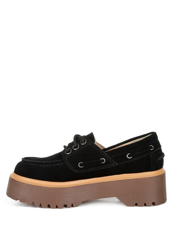 Cuckatoos Chunky Real Suede Leather Oxford Loafers-Rag Company-[option4]-[option5]-[option6]-[option7]-[option8]-Shop-Boutique-Clothing-for-Women-Online