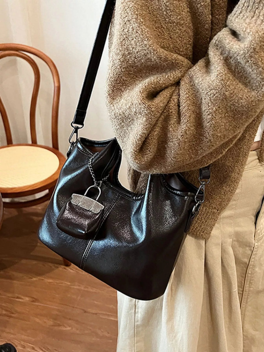 Leather Crossbody Bag with Charm-handbag-Trendsi-[option4]-[option5]-[option6]-[option7]-[option8]-Shop-Boutique-Clothing-for-Women-Online