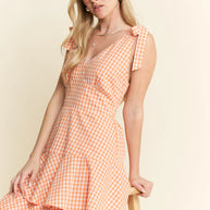 Jade By Jane Sleeveless Gingham Print Tiered Midi Dress-Dresses-Trendsi-[option4]-[option5]-[option6]-[option7]-[option8]-Shop-Boutique-Clothing-for-Women-Online