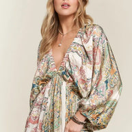 ADORA Printed V-Neck Batwing Sleeve Dress-Dresses-Trendsi-[option4]-[option5]-[option6]-[option7]-[option8]-Shop-Boutique-Clothing-for-Women-Online