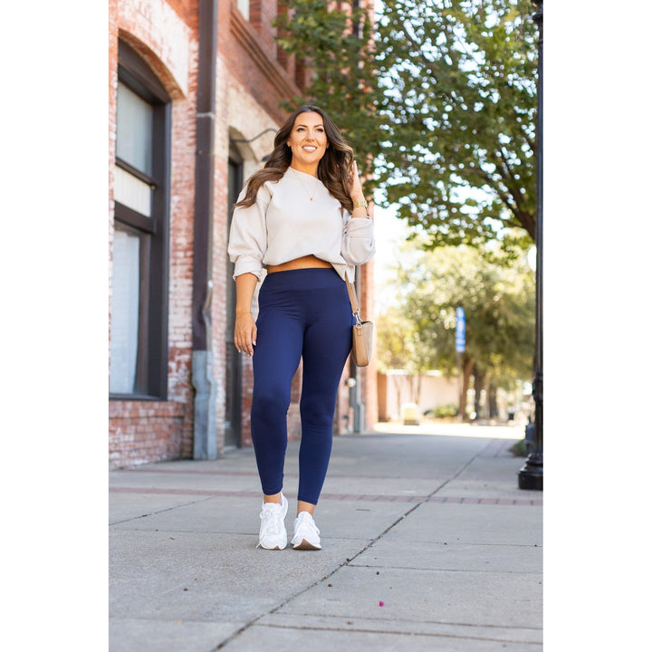 Navy Full-Length with Pocket Leggings - Luxe Leggings by Julia Rose®-JuliaRoseWholesale-[option4]-[option5]-[option6]-[option7]-[option8]-Shop-Boutique-Clothing-for-Women-Online