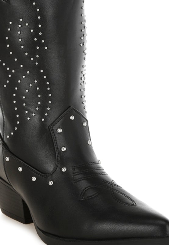 Dockery Studs Embellished Cowboy Boots-Rag Company-[option4]-[option5]-[option6]-[option7]-[option8]-Shop-Boutique-Clothing-for-Women-Online