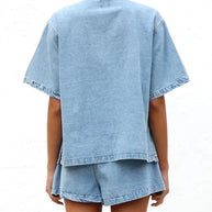 Button Up Short Sleeve Top and Shorts Denim Set-Sets-Trendsi-[option4]-[option5]-[option6]-[option7]-[option8]-Shop-Boutique-Clothing-for-Women-Online
