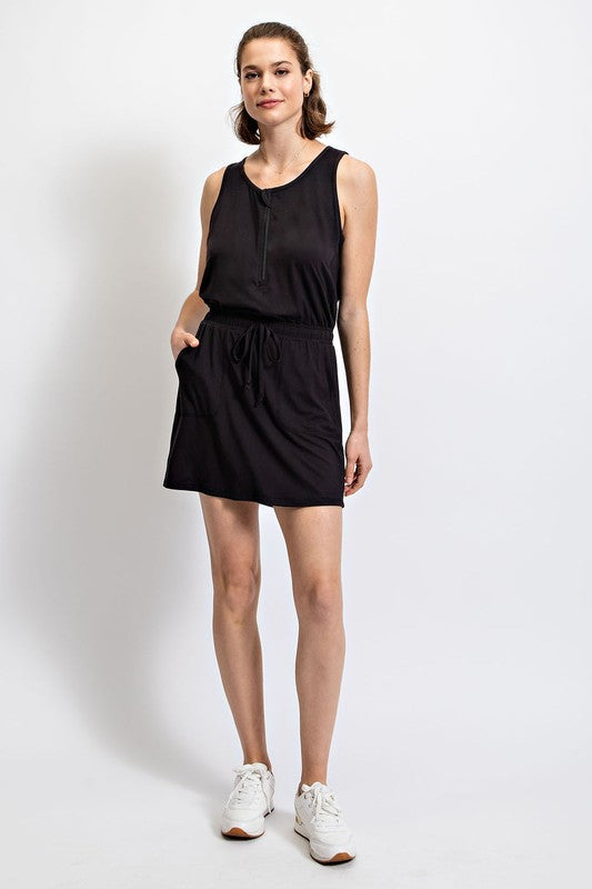 Butter Soft Half Hip Sleeveless Romper Dress in Black-Womens-Ave Shops-[option4]-[option5]-[option6]-[option7]-[option8]-Shop-Boutique-Clothing-for-Women-Online