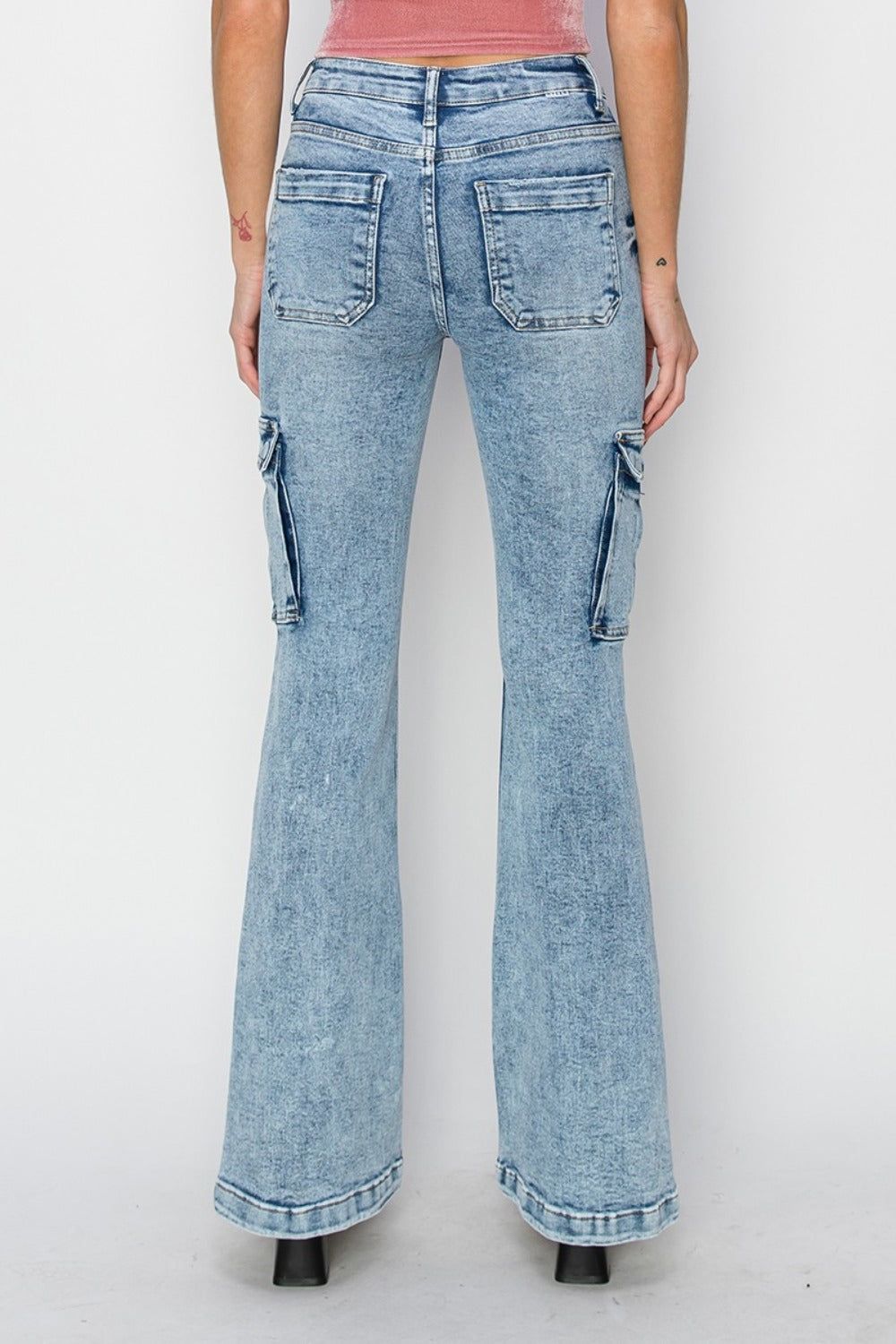 RISEN High Rise Cargo Flare Jeans-Trendsi-[option4]-[option5]-[option6]-[option7]-[option8]-Shop-Boutique-Clothing-for-Women-Online